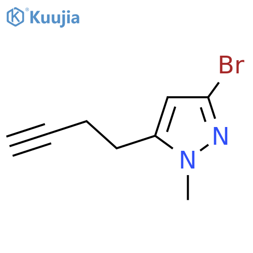 3-bromo-5-(but-3-yn-1-yl)-1-methyl-1H-pyrazole structure