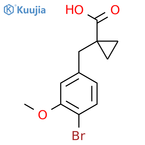 1-(4-bromo-3-methoxyphenyl)methylcyclopropane-1-carboxylic acid structure