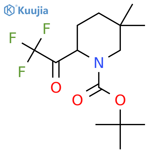 tert-butyl 5,5-dimethyl-2-(trifluoroacetyl)piperidine-1-carboxylate structure