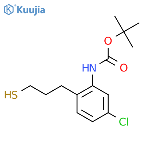 tert-butyl N-5-chloro-2-(3-sulfanylpropyl)phenylcarbamate structure