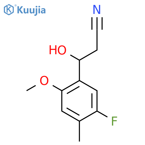 3-(5-Fluoro-2-methoxy-4-methylphenyl)-3-hydroxypropanenitrile structure