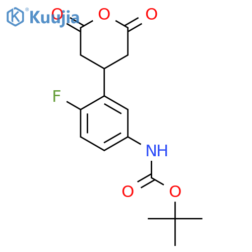 tert-butyl N-3-(2,6-dioxooxan-4-yl)-4-fluorophenylcarbamate structure