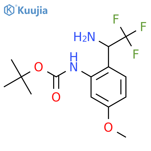 tert-butyl N-2-(1-amino-2,2,2-trifluoroethyl)-5-methoxyphenylcarbamate structure