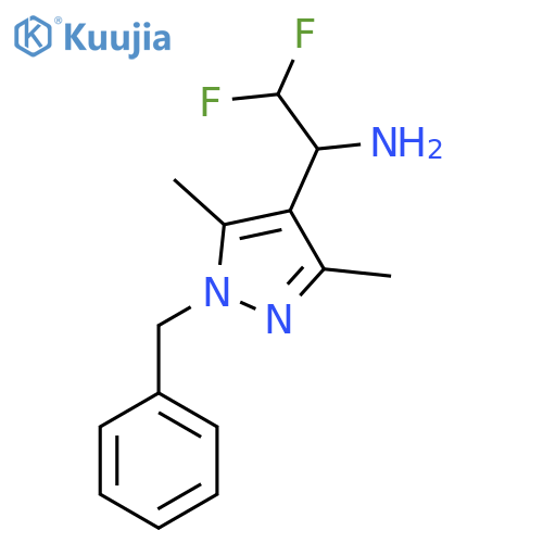 1-(1-benzyl-3,5-dimethyl-1H-pyrazol-4-yl)-2,2-difluoroethan-1-amine structure