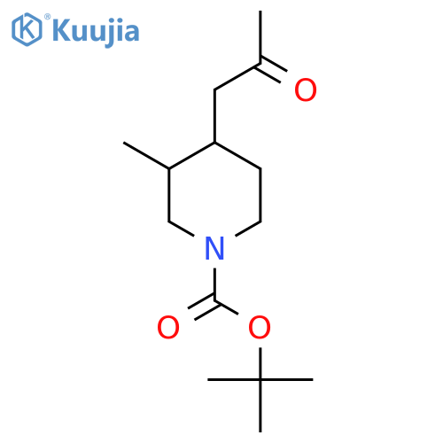tert-butyl 3-methyl-4-(2-oxopropyl)piperidine-1-carboxylate structure