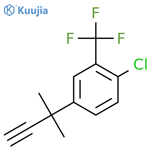1-chloro-4-(2-methylbut-3-yn-2-yl)-2-(trifluoromethyl)benzene structure