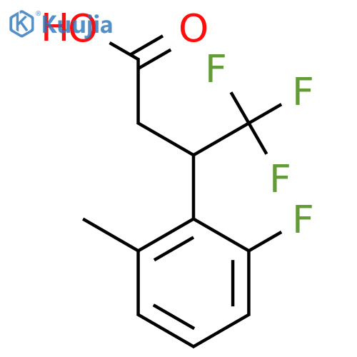 4,4,4-trifluoro-3-(2-fluoro-6-methylphenyl)butanoic acid structure