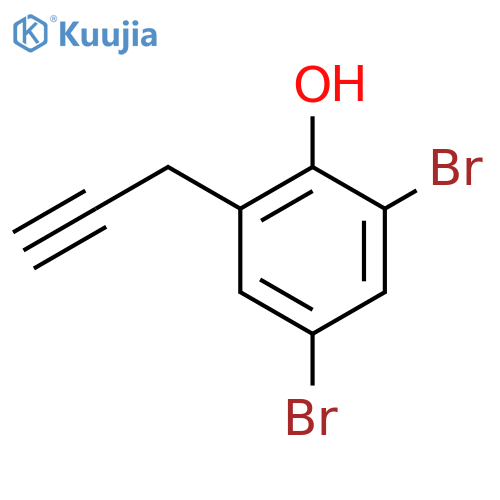 2,4-dibromo-6-(prop-2-yn-1-yl)phenol structure