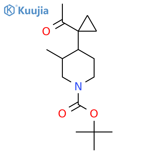 tert-butyl 4-(1-acetylcyclopropyl)-3-methylpiperidine-1-carboxylate structure