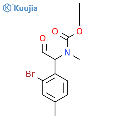 tert-butyl N-1-(2-bromo-4-methylphenyl)-2-oxoethyl-N-methylcarbamate structure