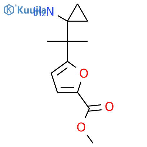 methyl 5-2-(1-aminocyclopropyl)propan-2-ylfuran-2-carboxylate structure