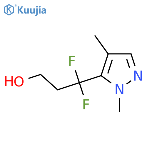 3-(1,4-dimethyl-1H-pyrazol-5-yl)-3,3-difluoropropan-1-ol structure