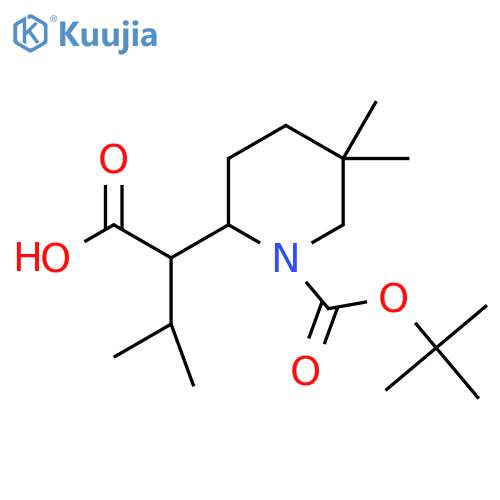 2-{1-(tert-butoxy)carbonyl-5,5-dimethylpiperidin-2-yl}-3-methylbutanoic acid structure