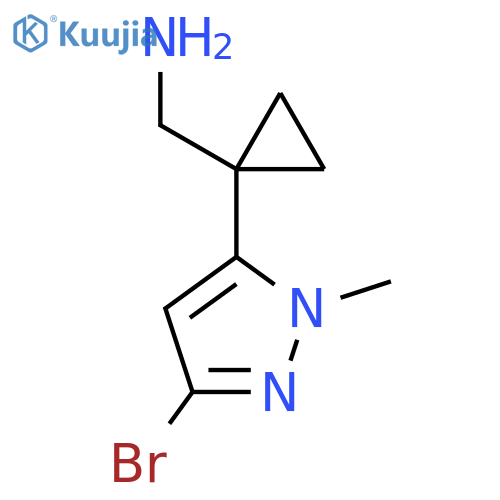 1-(3-bromo-1-methyl-1H-pyrazol-5-yl)cyclopropylmethanamine structure