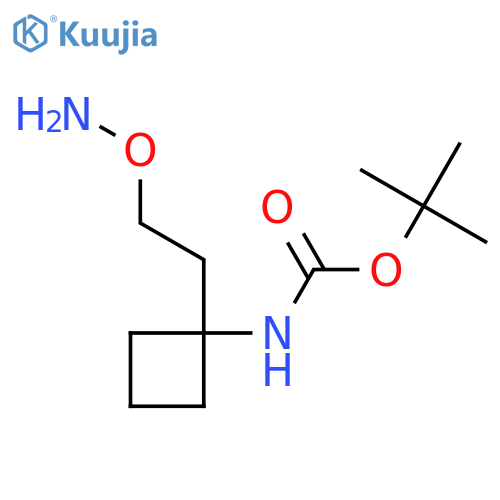 tert-butyl N-{1-2-(aminooxy)ethylcyclobutyl}carbamate structure