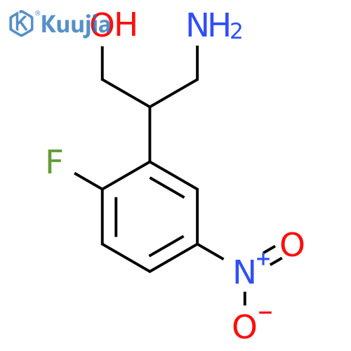 3-amino-2-(2-fluoro-5-nitrophenyl)propan-1-ol structure