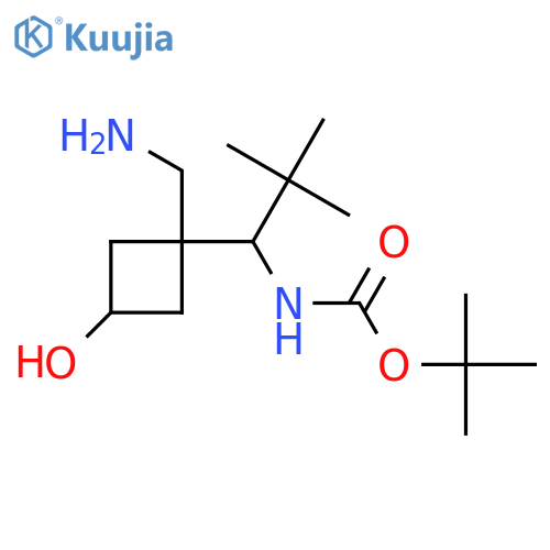 tert-butyl N-{1-1-(aminomethyl)-3-hydroxycyclobutyl-2,2-dimethylpropyl}carbamate structure