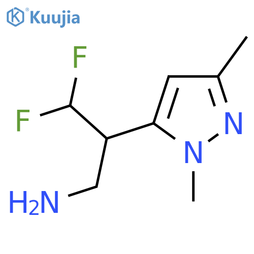 2-(1,3-dimethyl-1H-pyrazol-5-yl)-3,3-difluoropropan-1-amine structure