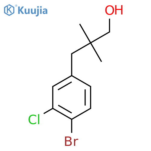 3-(4-bromo-3-chlorophenyl)-2,2-dimethylpropan-1-ol structure