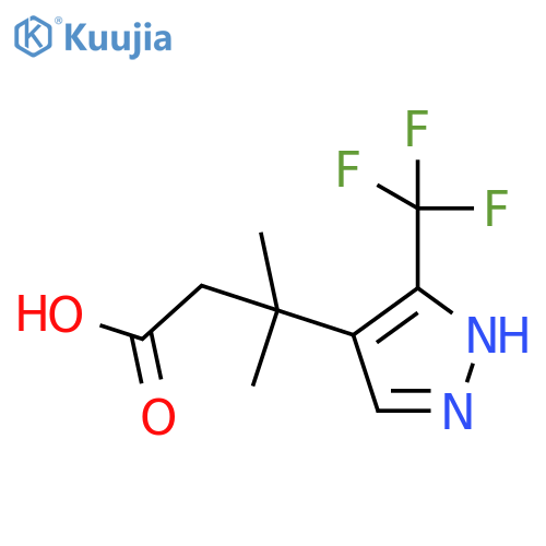 3-methyl-3-3-(trifluoromethyl)-1H-pyrazol-4-ylbutanoic acid structure