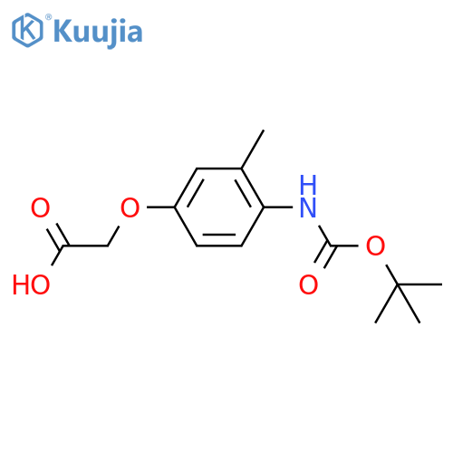 2-(4-{[(Tert-butoxy)carbonyl]amino}-3-methylphenoxy)acetic acid structure