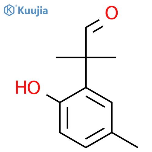 2-(2-hydroxy-5-methylphenyl)-2-methylpropanal structure