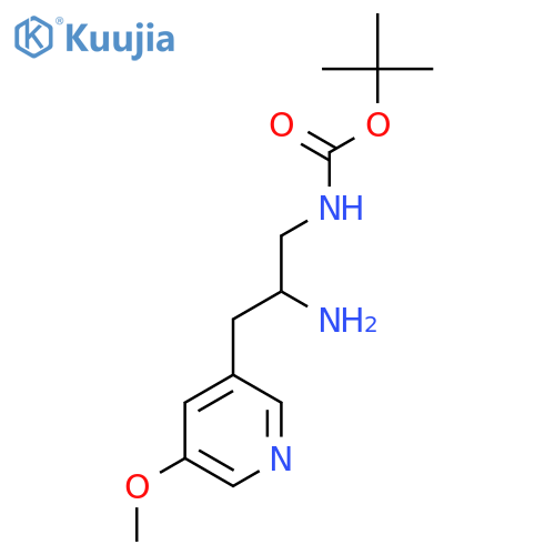 tert-butyl N-2-amino-3-(5-methoxypyridin-3-yl)propylcarbamate structure