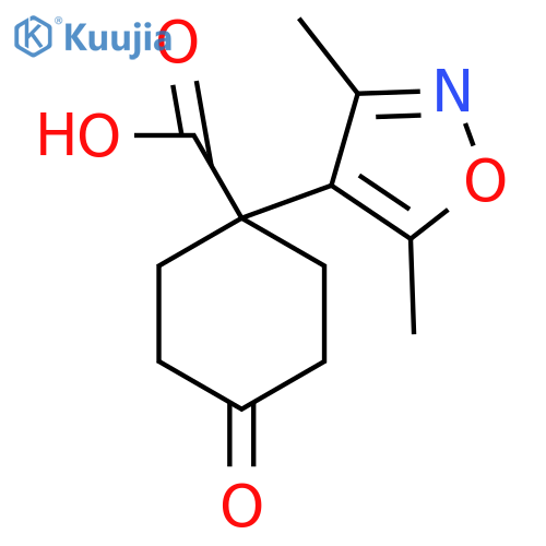 1-(dimethyl-1,2-oxazol-4-yl)-4-oxocyclohexane-1-carboxylic acid structure