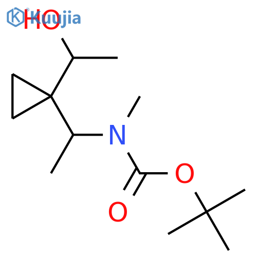 tert-butyl N-{1-1-(1-hydroxyethyl)cyclopropylethyl}-N-methylcarbamate structure