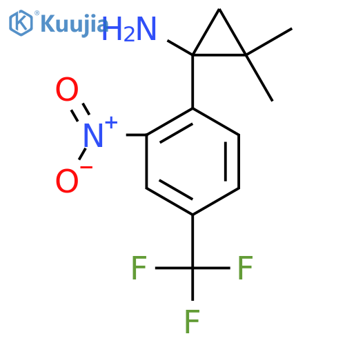 2,2-dimethyl-1-2-nitro-4-(trifluoromethyl)phenylcyclopropan-1-amine structure