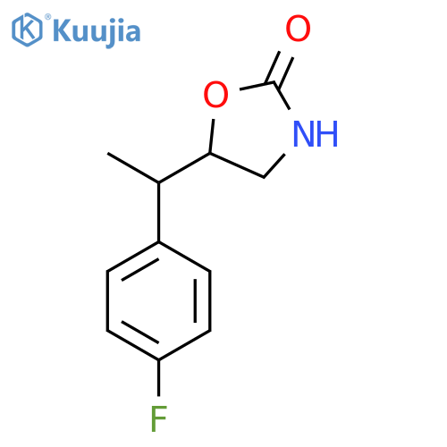 5-1-(4-fluorophenyl)ethyl-1,3-oxazolidin-2-one structure