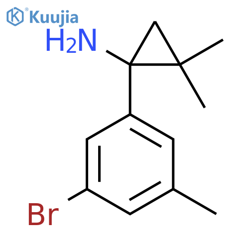 1-(3-bromo-5-methylphenyl)-2,2-dimethylcyclopropan-1-amine structure