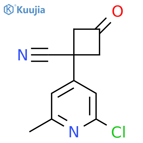 1-(2-chloro-6-methylpyridin-4-yl)-3-oxocyclobutane-1-carbonitrile structure