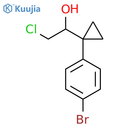1-1-(4-bromophenyl)cyclopropyl-2-chloroethan-1-ol structure