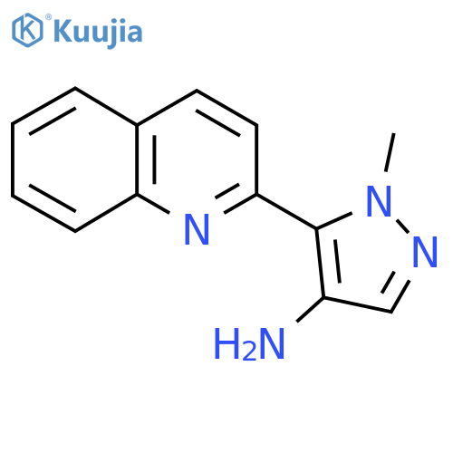 1-methyl-5-(quinolin-2-yl)-1H-pyrazol-4-amine structure