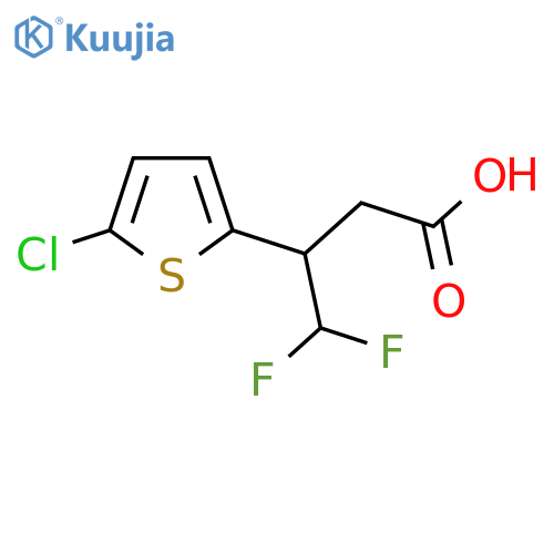 3-(5-chlorothiophen-2-yl)-4,4-difluorobutanoic acid structure