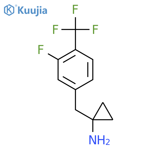 1-{3-fluoro-4-(trifluoromethyl)phenylmethyl}cyclopropan-1-amine structure