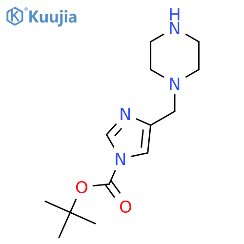 tert-butyl 4-(piperazin-1-yl)methyl-1H-imidazole-1-carboxylate structure