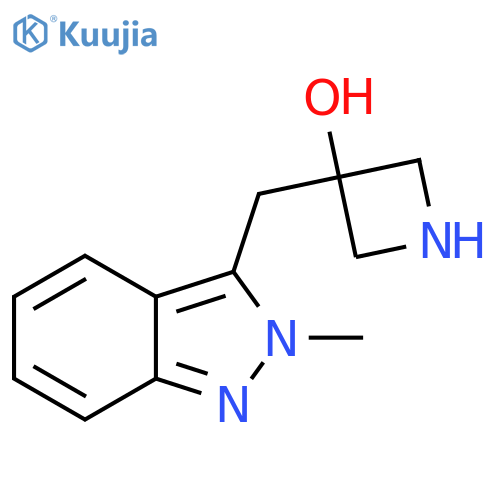 3-(2-methyl-2H-indazol-3-yl)methylazetidin-3-ol structure