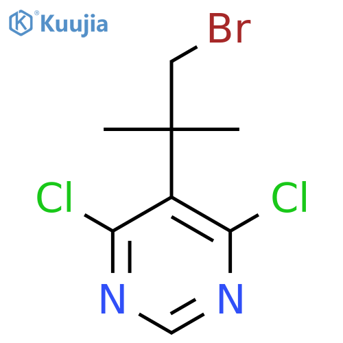 5-(1-bromo-2-methylpropan-2-yl)-4,6-dichloropyrimidine structure