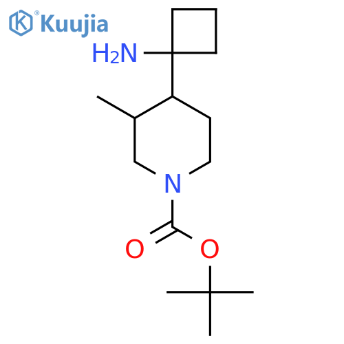 tert-butyl 4-(1-aminocyclobutyl)-3-methylpiperidine-1-carboxylate structure