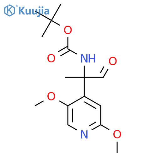 tert-butyl N-2-(2,5-dimethoxypyridin-4-yl)-1-oxopropan-2-ylcarbamate structure
