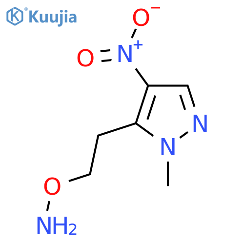 O-2-(1-methyl-4-nitro-1H-pyrazol-5-yl)ethylhydroxylamine structure