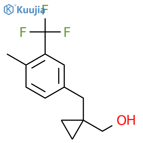 (1-{4-methyl-3-(trifluoromethyl)phenylmethyl}cyclopropyl)methanol structure