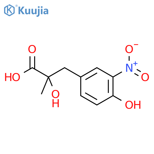 2-hydroxy-3-(4-hydroxy-3-nitrophenyl)-2-methylpropanoic acid structure