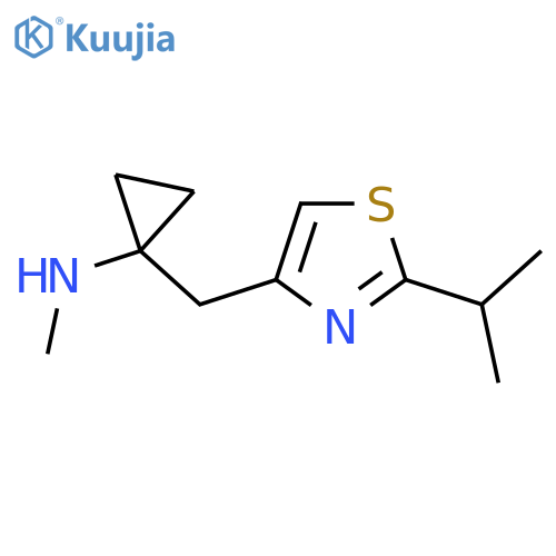 N-methyl-1-{2-(propan-2-yl)-1,3-thiazol-4-ylmethyl}cyclopropan-1-amine structure