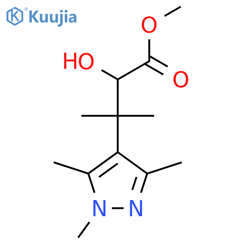 methyl 2-hydroxy-3-methyl-3-(trimethyl-1H-pyrazol-4-yl)butanoate structure