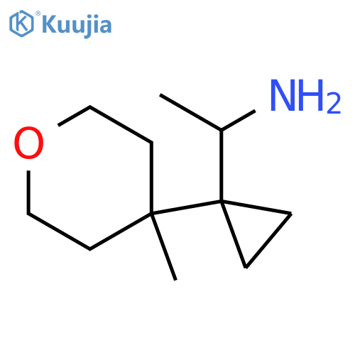1-1-(4-methyloxan-4-yl)cyclopropylethan-1-amine structure
