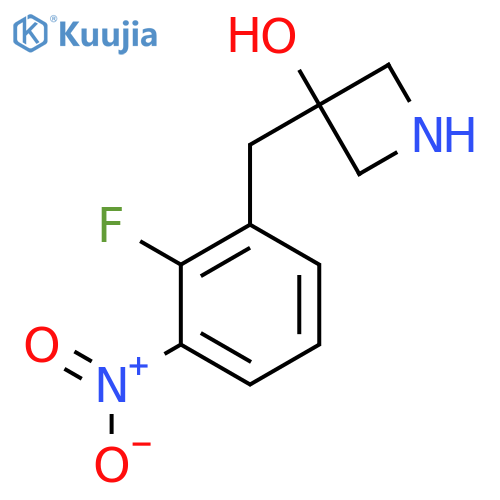 3-(2-fluoro-3-nitrophenyl)methylazetidin-3-ol structure
