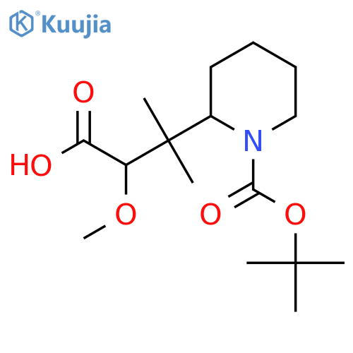 3-{1-(tert-butoxy)carbonylpiperidin-2-yl}-2-methoxy-3-methylbutanoic acid structure